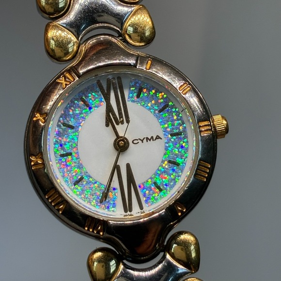 Vintage Cyma 41.20880 Women\'s Watch Swiss Quartz  Two Tone Glitter Dial-RUNNING! main image 10